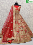 Red Color Silk Fabric Embroidered Sequance Diamond Work Designer Bridal Lehenga Choli