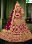 Burgundy Color Velvet Fabric Embroidered Resham Diamond Work Designer Lehenga Choli