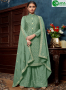 Green Color Chinon Fabric Embroidered Sequance Hand Work Designer Palazzo Suit
