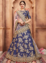 Blue Color Art Silk Fabric Resham Embroidered Work Designer Wedding Wear Lehenga Choli