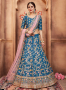 Blue Color Art Silk Fabric Resham Embroidered Work Designer Wedding Wear Lehenga Choli