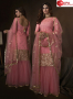 Pink Color Net Fabric Embroidered Sequence Work Designer Party Wear Garara Suit