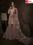 Lavender Color Net Fabric Embroidered Sequence Work Designer Party Wear Garara Suit