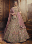 Brown Color Georgette Fabric Resham Embroidered Work Designer Bridal Wear Lehenga Choli