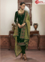 Green Color Georgette Fabric Embroidered Resham Work Designer Party Straight Suit