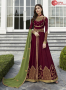 Maroon Color Georgette Fabric Embroidered Resham Work Designer Party Anarkali Style Suit