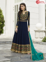 Blue Color Georgette Fabric Embroidered Resham Work Designer Party Anarkali Style Suit