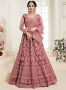 Pink Color Net Fabric Resham Embroidered Work Designer Party Wear Lehenga Choli