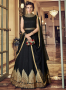 Black Color Banglori Silk Fabric Zari Embroidered Work Party Wear Anarkali Suit