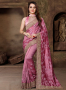 Pink Color Art Silk Fabric Resham Embroidered Work Designer Party Wear Saree