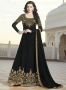 Black Color Georgette Fabric Resham Embroidered Work Designer Anarkali Suit