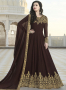 Brown Color Georgette Fabric Resham Embroidered Work Designer Anarkali Suit