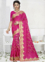 Pink Color Georgette Fabric Resham,Embroidered Work Designer Party Wear Saree