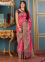 Pink Color Banarasi Silk Fabric Weaving Work Designer Traditional Party Wear Saree