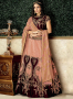 Peach And Maroon Color Velvet Fabric Resham Embroidered Work Designer Wedding Wear Lehenga Choli