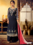 Blue Color Georgette Fabric Resham Embroidered Work Designer Palazzo Suit