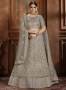 Beige Color Net Fabric Lucknowi Embroidered Work Designer Wedding Wear Lehenga Choli