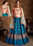 Blue Color Art Silk Fabric Embroidered Lace Work Designer Bridal Lehenga Choli