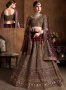 Brown Color Art Silk Fabric Embroidered Lace Work Designer Bridal Lehenga Choli