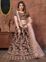Maroon Color Velvet Fabric Resham Embroidered Work Designer Wedding Lehenga Choli