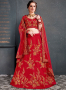 Red Color Art Silk Fabric Resham Embroidered Work Designer Wedding Lehenga Choli