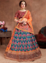 Blue Color Art Silk Fabric Resham Embroidered Work Designer Wedding Lehenga Choli