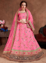 Pink Color Art Silk Fabric Resham Embroidered Work Designer Wedding Lehenga Choli