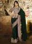 Green Color Silk Fabric Resham Embroidered Work Designer Party Wear Saree