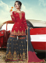 Red Color Georgette Fabric Embroidered Resham Work Designer Garara Suit