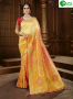 Mustard Color Silk Fabric Weaving Work Designer Party Wear Saree