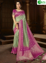 Purple With Green Color Silk Fabric Weaving Work Designer Party Wear Saree