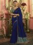 Blue Color Art Silk Fabric Resham Embroidered Work Designer Party Wear Saree