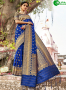 Blue Color Banarasi Silk Fabric Woven Designer Party Wear Saree