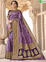 Purple Colour Banarasi Silk Fabric Woven Traditional Party Wear Saree