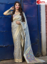 Grey Color Banarasi Silk Fabric Weaving Designer Traditional Party Wear Saree