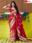 Red Color Silk Fabric Weaving Designer Traditional Party Wear Saree