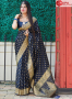 Blue Color Silk Fabric Weaving Work Designer Traditional Party Wear Saree