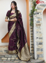 Purple Color Silk Fabric Weaving Work Designer Traditional Party Wear Saree