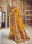 Mustard Color Art Silk Fabric Weaving Embroidered Work Designer Traditional Party Wear Saree