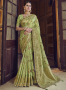 Green Color Art Silk Fabric Weaving Embroidered Work Designer Traditional Party Wear Saree