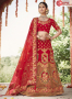 Red Color Silk Fabric Embroidered Work Designer Lehenga Choli