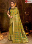 Green Color Banarasi Silk Fabric Weaving Work Designer Traditional Party Wear Saree