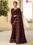 Maroon Color Silk Fabric Embroidered Lace Work Designer Party Wear Saree