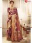 Wine Color Banarasi Silk Fabric Weaving Work Designer Traditional Party Wear Saree