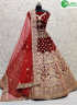 Maroon Color Velvet Fabric Embroidered Zari Patch Work Designer Bridal Lehenga Choli