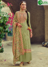Green Color Faux Georgette Fabric Embroidered Resham Work Designer Palazzo Suit