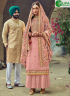 Pink Color Faux Georgette Fabric Embroidered Resham Work Designer Palazzo Suit