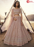 Peach Color Organza Fabric Resham Embroidered Work Designer Lehenga Choli