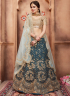 Teal Color Art Silk Fabric Resham Embroidered Work Designer Wedding Wear Lehenga Choli