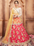 Pink Color Tafeta Silk Fabric Resham Embroidered Work Designer Wedding Wear Lehenga Choli